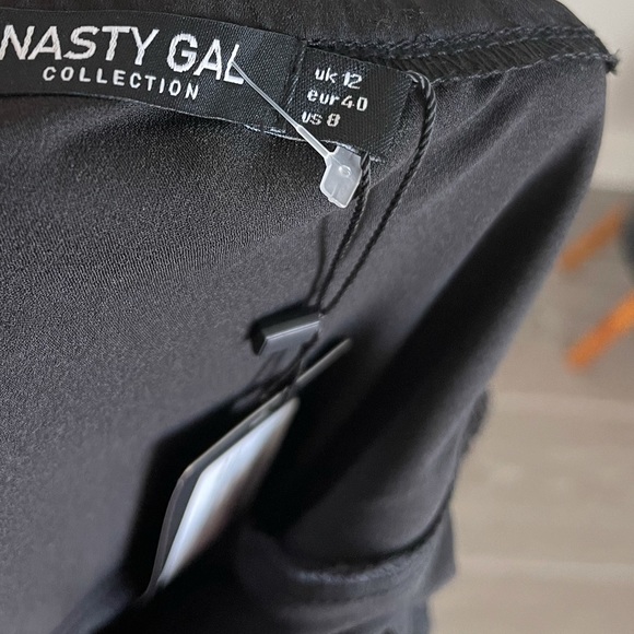 Nasty Gal Satin Short Sleeve Maxi Dress Sz 8 - Picture 8 of 8